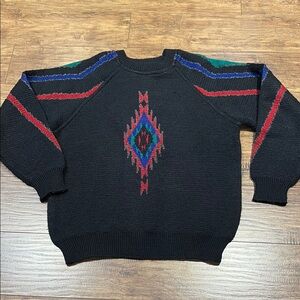 Vintage knit style crew neck sweater size small